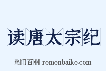 读唐太宗纪是什么意思的图片